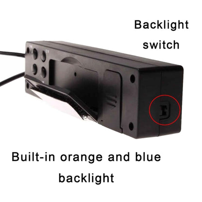รถภายในและภายนอกอุณหภูมิคู่ + นาฬิกา + แรงดันไฟฟ้าจอแสดงผล LED อิเล็กทรอนิกส์, 4 in 1 Orange+Blue
