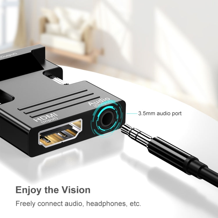 HDMI หญิงเป็นชาย VGA พร้อมอะแดปเตอร์เสียงจอภาพคอมพิวเตอร์ทีวีโปรเจคเตอร์แปลง, สีขาว, สีทอง, สีดำ