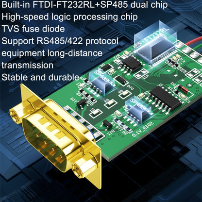 DTECH DT-5119 0.5m USB เป็น RS485/422 Industrial Converter Serial Line Communication Adapter, DT-5119 0.5m