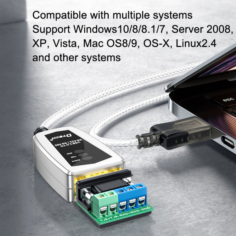 DTECH DT-5119 0.5m USB เป็น RS485/422 Industrial Converter Serial Line Communication Adapter, DT-5119 0.5m