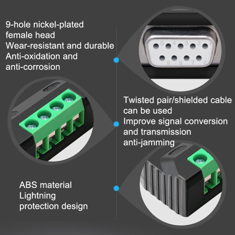 DTECH DT-9001 เกรดอุตสาหกรรม ป้องกันฟ้าผ่าและไฟกระชาก RS232 เป็น 485 Converter, DT-9001