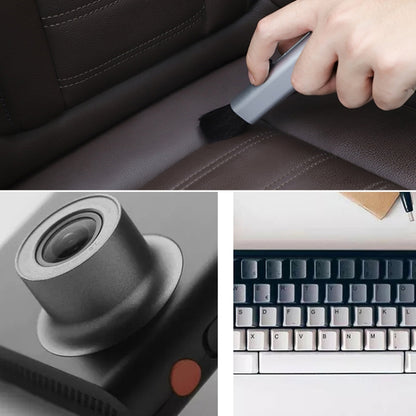 10 PCS Car Air Conditioner Air Outlet แปรงทำความสะอาดแบบยืดหดได้, 10PCS+Black, 10PCS+Silver