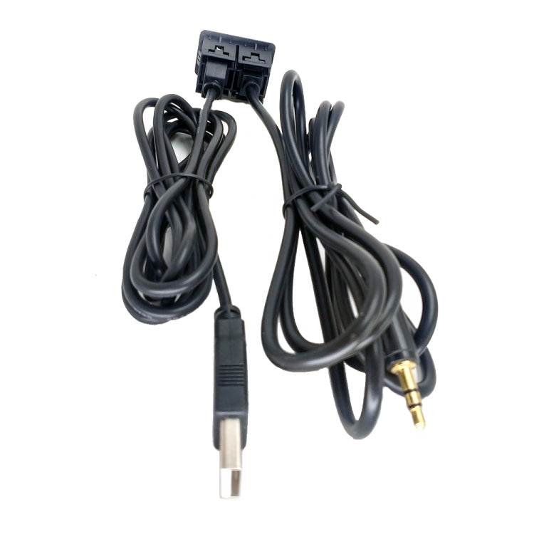 รถดัดแปลง AUX + USB ซ็อกเก็ตอุปกรณ์ปรับแต่งเสียงสายต่อ USB 3.5 มม, AUX+USB