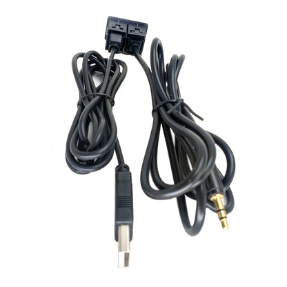 รถดัดแปลง AUX + USB ซ็อกเก็ตอุปกรณ์ปรับแต่งเสียงสายต่อ USB 3.5 มม, AUX+USB