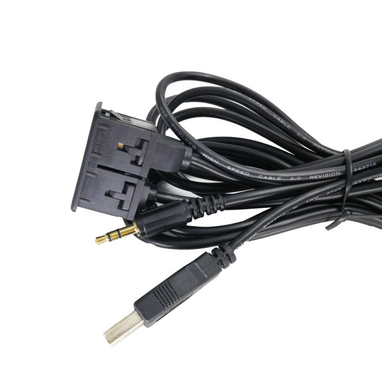 รถดัดแปลง AUX + USB ซ็อกเก็ตอุปกรณ์ปรับแต่งเสียงสายต่อ USB 3.5 มม, AUX+USB