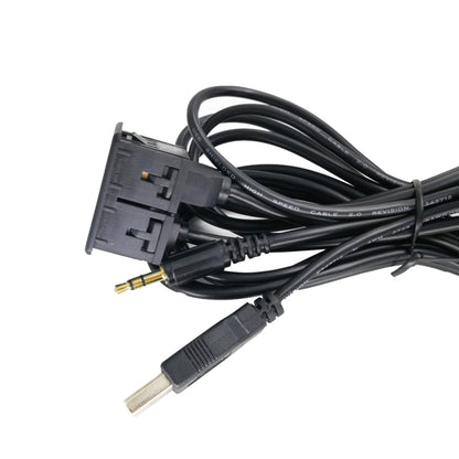รถดัดแปลง AUX + USB ซ็อกเก็ตอุปกรณ์ปรับแต่งเสียงสายต่อ USB 3.5 มม, AUX+USB
