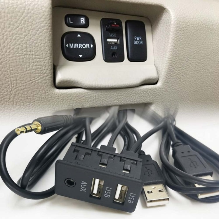 การดัดแปลงรถยนต์แบบสากล Dual USB + AUX อินเตอร์เฟสการชาร์จที่นั่ง, USB+USB+AUX
