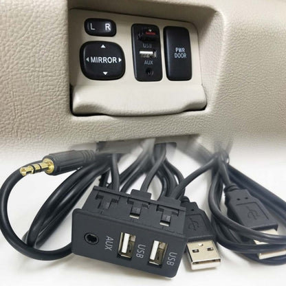 การดัดแปลงรถยนต์แบบสากล Dual USB + AUX อินเตอร์เฟสการชาร์จที่นั่ง, USB+USB+AUX