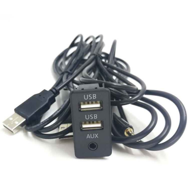 การดัดแปลงรถยนต์แบบสากล Dual USB + AUX อินเตอร์เฟสการชาร์จที่นั่ง, USB+USB+AUX