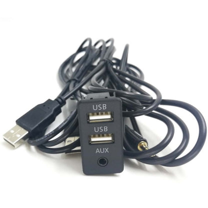 การดัดแปลงรถยนต์แบบสากล Dual USB + AUX อินเตอร์เฟสการชาร์จที่นั่ง, USB+USB+AUX