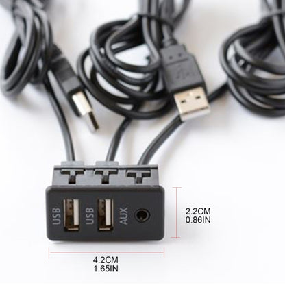 การดัดแปลงรถยนต์แบบสากล Dual USB + AUX อินเตอร์เฟสการชาร์จที่นั่ง, USB+USB+AUX