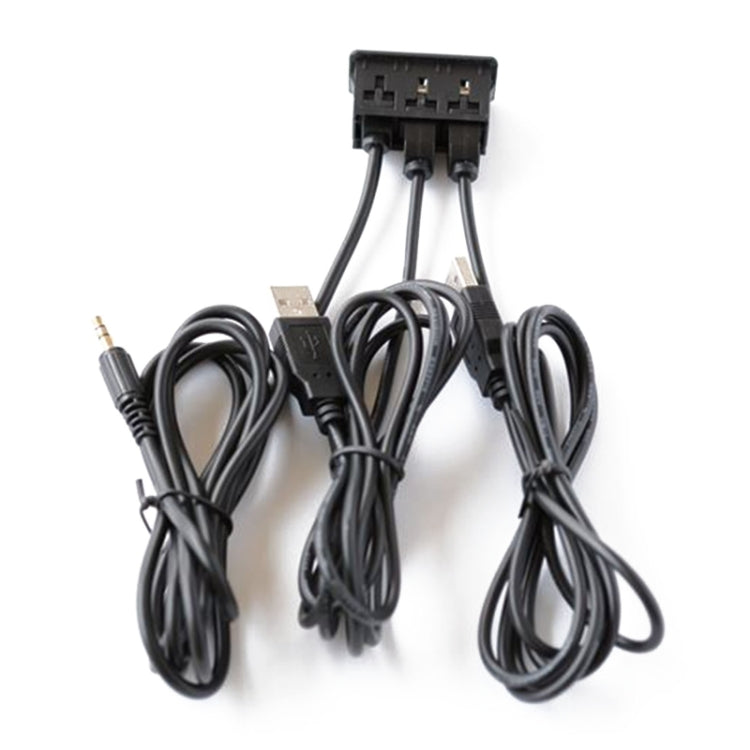 การดัดแปลงรถยนต์แบบสากล Dual USB + AUX อินเตอร์เฟสการชาร์จที่นั่ง, USB+USB+AUX