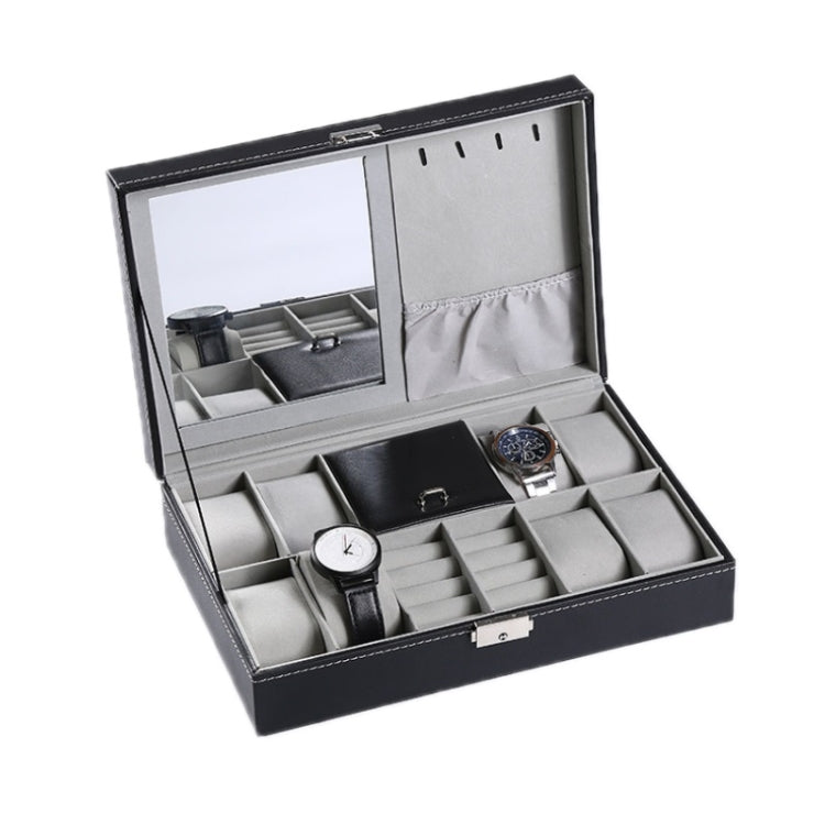 8-Bit Watch Display Storage Boxสร้อยคอแหวนกล่องเครื่องประดับพร้อมกระจก, 8-Bit Watch Display Box