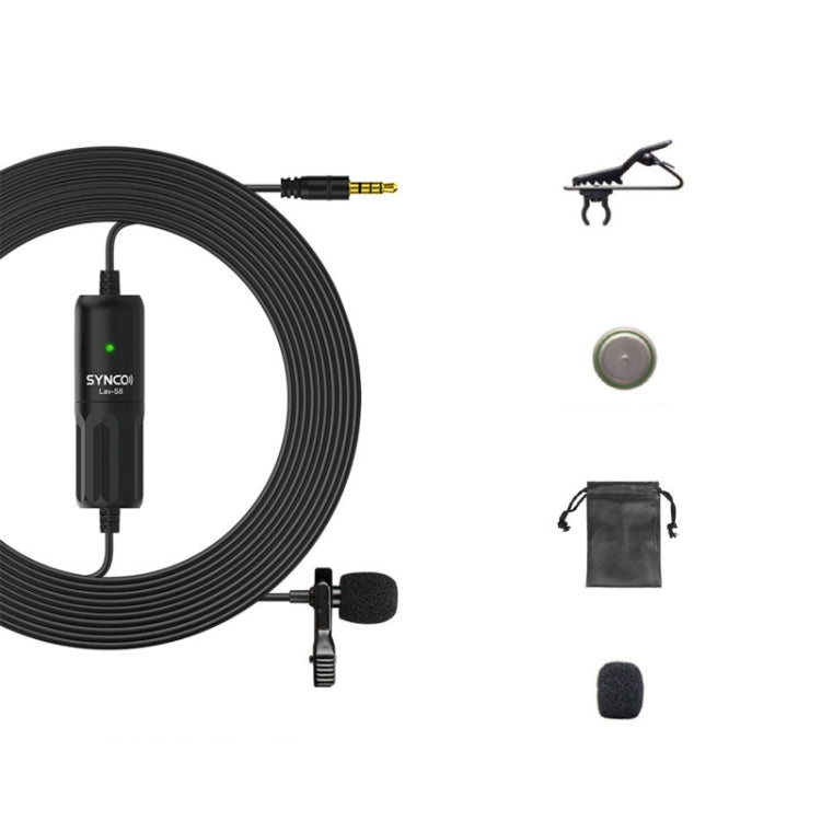 SYNCO S8 Lavalier Live Wired Microphone, ข้อมูลจำเพาะ:, Black, Black + Type-C, Black + 8 Pin, Black + Type-C + 8 Pin