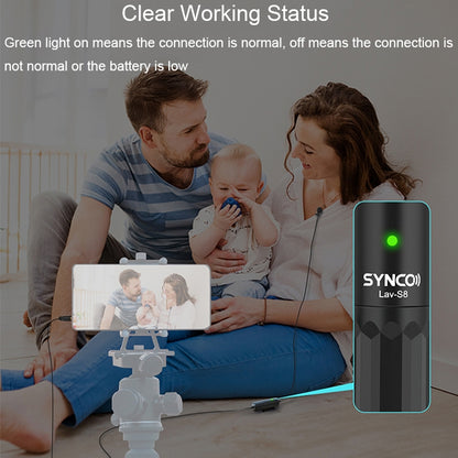 SYNCO S8 Lavalier Live Wired Microphone, ข้อมูลจำเพาะ:, Black, Black + Type-C, Black + 8 Pin, Black + Type-C + 8 Pin