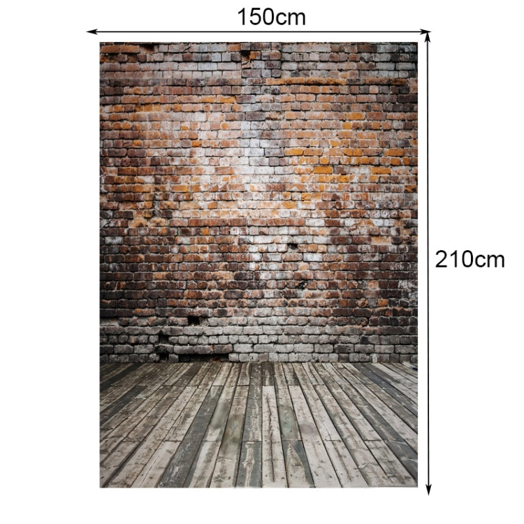 3740 พื้นหลังการถ่ายภาพผนังอิฐและพื้นไม้ขนาด 2.1 ม. x 1.5 ม