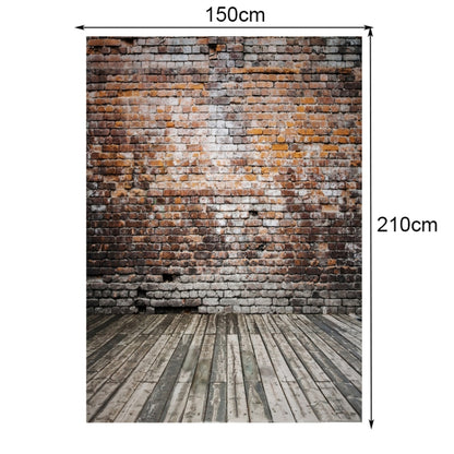 3740 พื้นหลังการถ่ายภาพผนังอิฐและพื้นไม้ขนาด 2.1 ม. x 1.5 ม