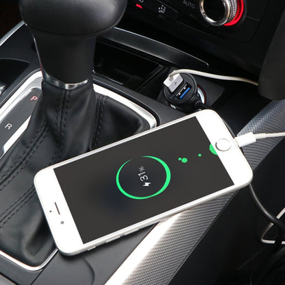 2PCS QC3.0 สี่พอร์ต Fast 5V 8A Car Charger ที่ชาร์จเบาะหลัง, 2PCS+Black, 2PCS+White
