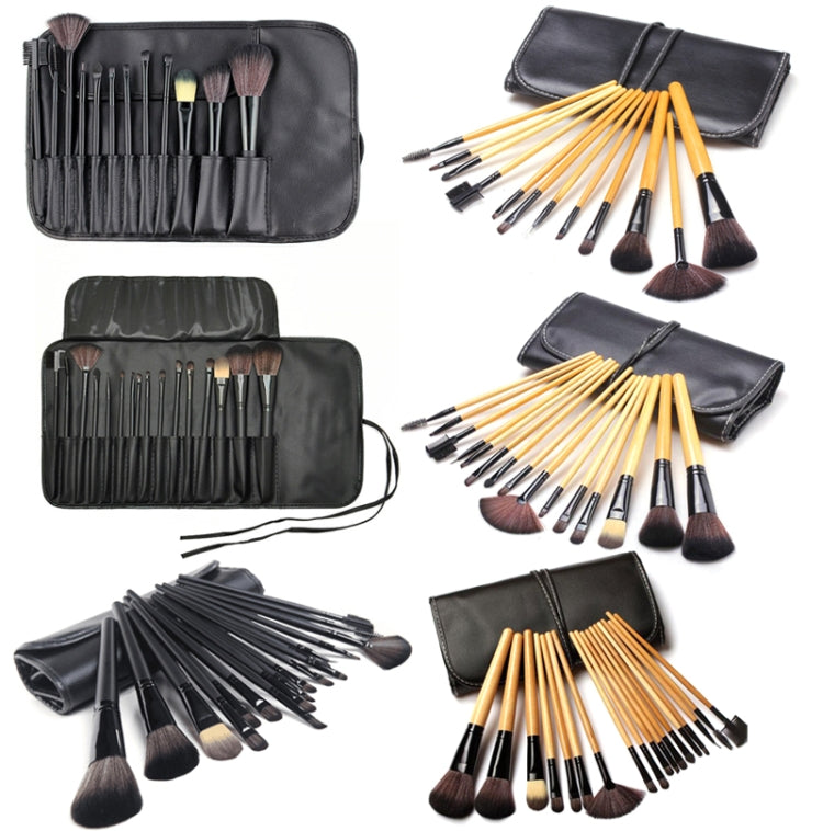 ชุดแปรงแต่งหน้า Loose Powder Brush เครื่องมือแต่งหน้า, 15 PCS / Set Black, 15 PCS / Set Wood Color, 18 PCS / Set Wood Color