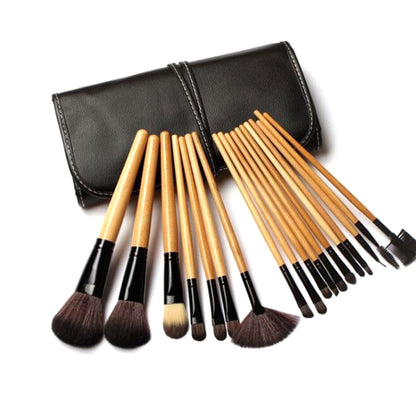 ชุดแปรงแต่งหน้า Loose Powder Brush เครื่องมือแต่งหน้า, 15 PCS / Set Black, 15 PCS / Set Wood Color, 18 PCS / Set Wood Color