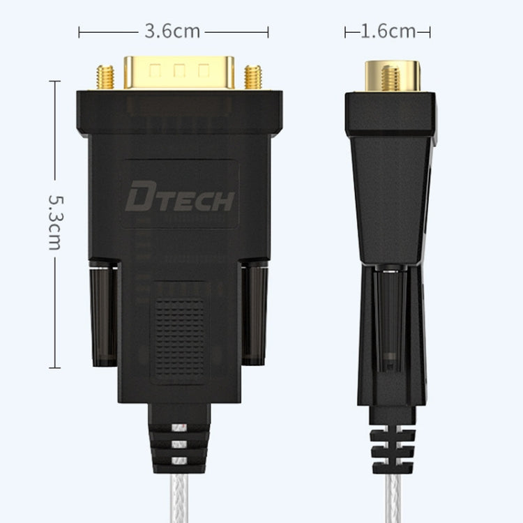 DTECH DT-5002A 1.8m USB To RS232 Serial Line DB9 เข็มพอร์ต COM, 1.8m