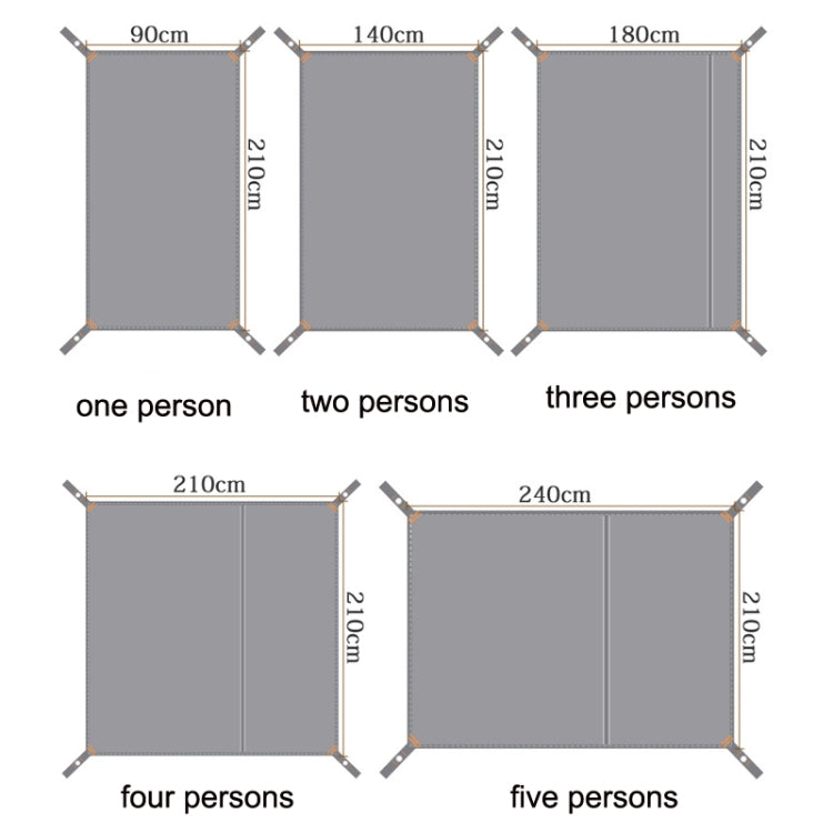เสื่อเต็นท์กลางแจ้งผ้าหนา Oxford เสื่อปิกนิกกันน้ำ, ขนาด:, 90x210cm, 140x210cm, 180x210cm, 210x210cm, 240x210cm