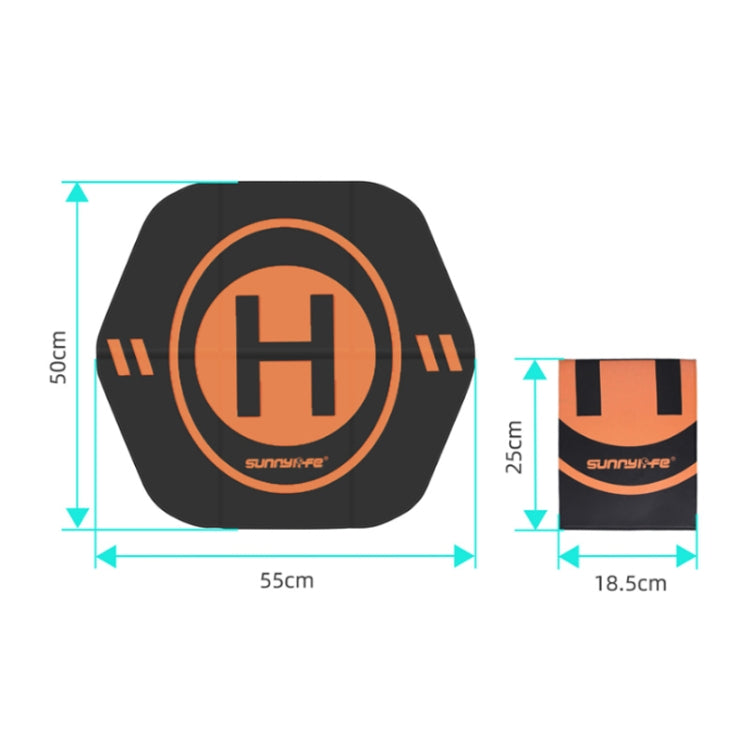 Sunnylife Drone Universal ลานจอดเฮลิคอปเตอร์หนังพับได้สองด้านขนาด: 55 x 50 ซม, TJP08
