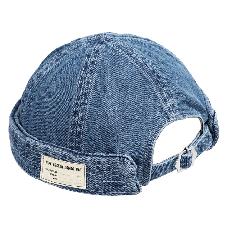 GEGEEN DOMOG หมวกคาวบอยเจ้าของบ้าน หมวกแตงโมวรรณกรรม หมวกกะลาสีย้อนยุค, Denim Blue