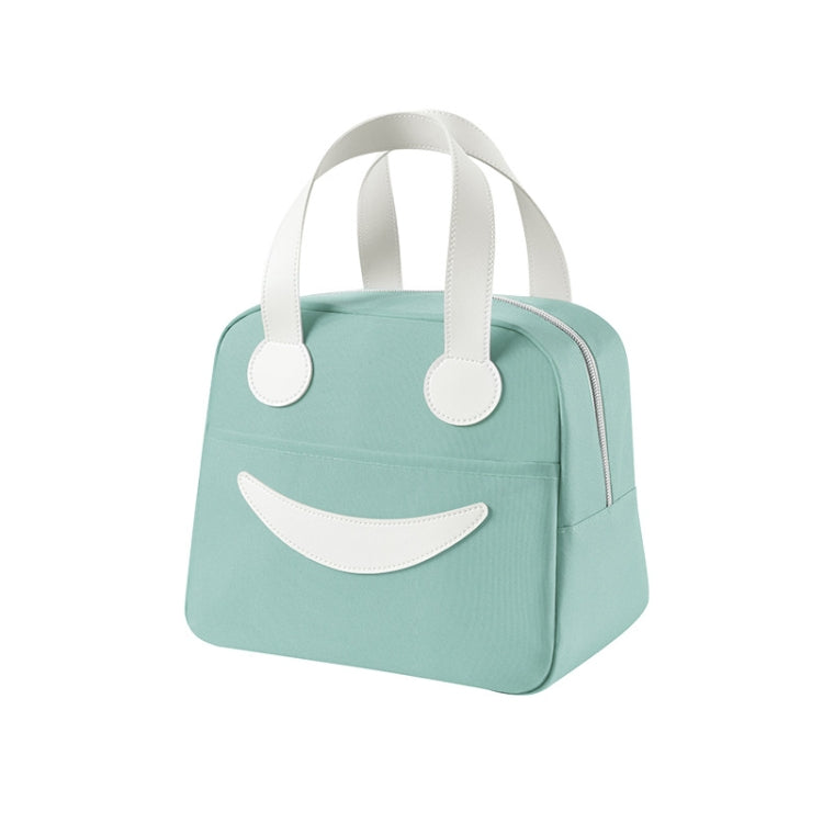 กระเป๋าใส่ข้าวหน้ายิ้มหูหิ้วหนัง ขนาด:, S (Green), S (Pink), S (Gray), S (Navy Blue), S (Yellow), L (Green), L (Pink), L (Gray), L (Navy Blue), L (Yellow)