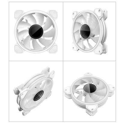 COOLMOON 12cm Infinity Lens พัดลมระบายความร้อนคอมพิวเตอร์ PWM ARGB Chassis Cooling Fan, WF1 (Black)