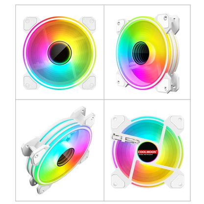COOLMOON 12cm Infinity Lens พัดลมระบายความร้อนคอมพิวเตอร์ PWM ARGB Chassis Cooling Fan, WF1 (Black)