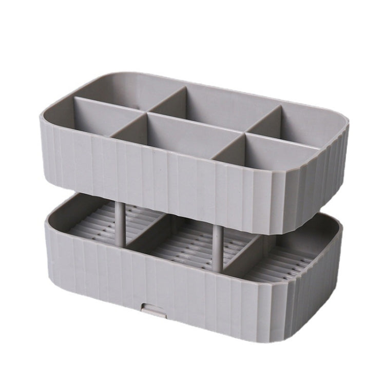 2 PCS ชั้นวางมีดช้อนครัว Draining ตะเกียบกรงกล่องเก็บของมัลติฟังก์ชั่น, 2 PCS Grey