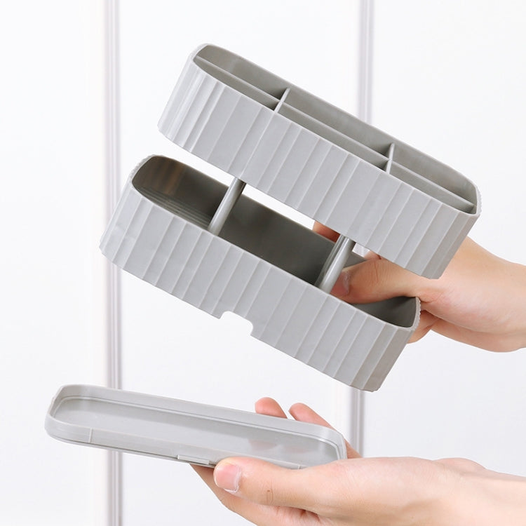 2 PCS ชั้นวางมีดช้อนครัว Draining ตะเกียบกรงกล่องเก็บของมัลติฟังก์ชั่น, 2 PCS Grey
