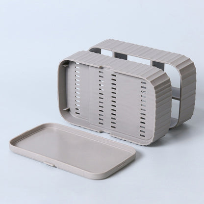 2 PCS ชั้นวางมีดช้อนครัว Draining ตะเกียบกรงกล่องเก็บของมัลติฟังก์ชั่น, 2 PCS Grey