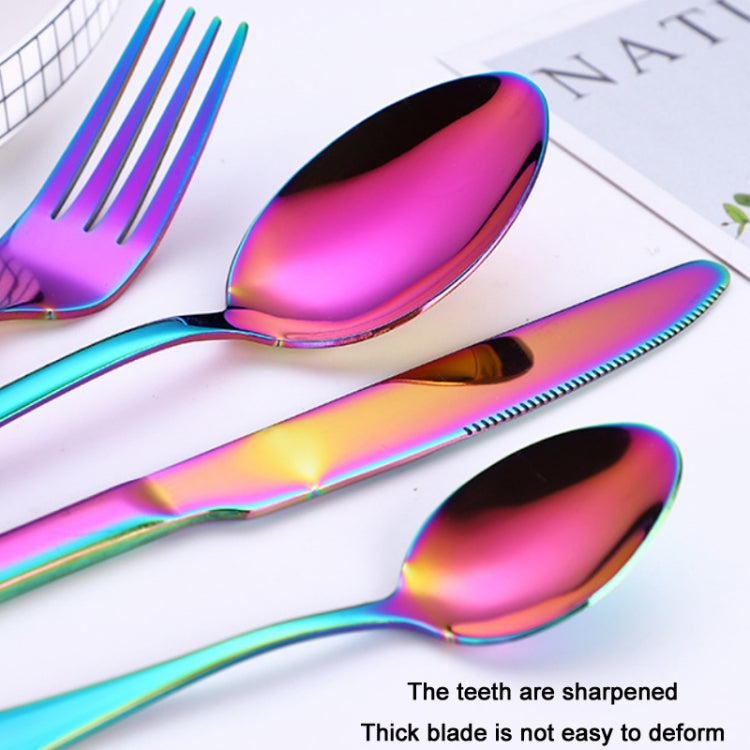 ชุดช้อนส้อมสเต็กสแตนเลส 4 ชิ้น/เซ็ต, True Color, Golden, Rose Gold, Colorful, Black