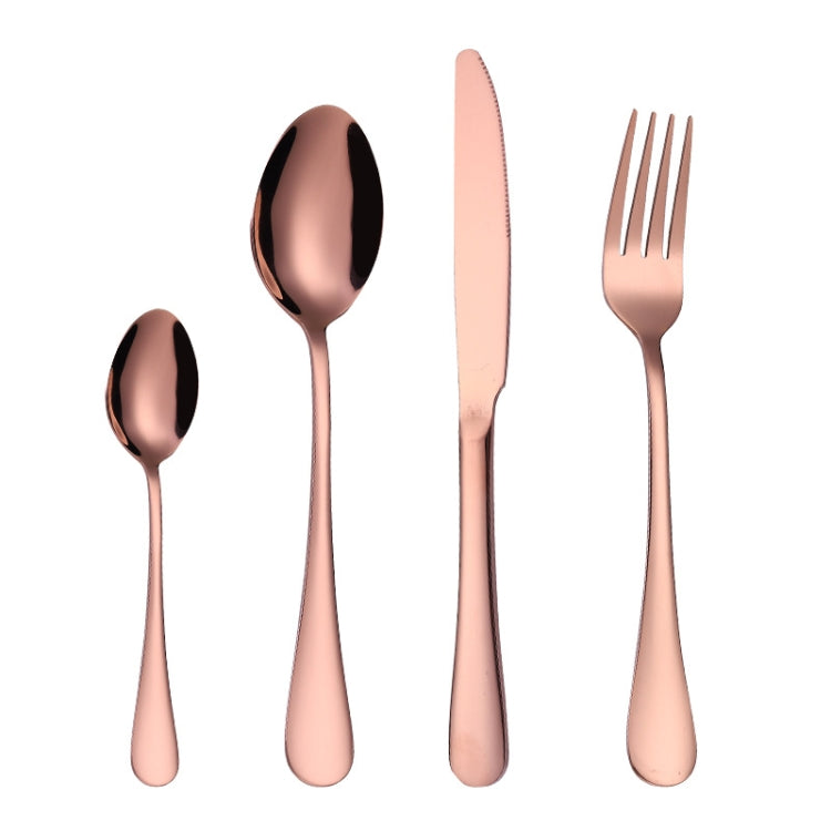 ชุดช้อนส้อมสเต็กสแตนเลส 4 ชิ้น/เซ็ต, True Color, Golden, Rose Gold, Colorful, Black