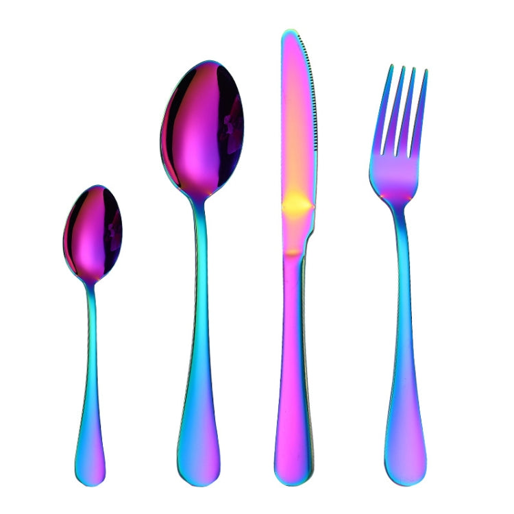 ชุดช้อนส้อมสเต็กสแตนเลส 4 ชิ้น/เซ็ต, True Color, Golden, Rose Gold, Colorful, Black
