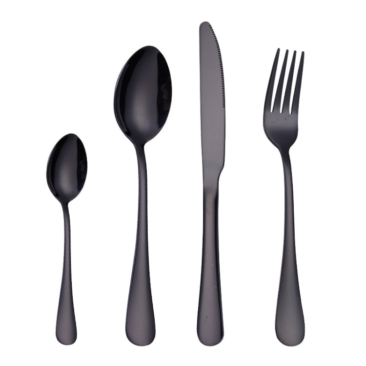 ชุดช้อนส้อมสเต็กสแตนเลส 4 ชิ้น/เซ็ต, True Color, Golden, Rose Gold, Colorful, Black