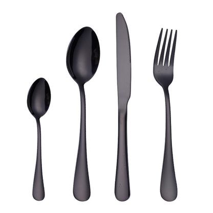 ชุดช้อนส้อมสเต็กสแตนเลส 4 ชิ้น/เซ็ต, True Color, Golden, Rose Gold, Colorful, Black