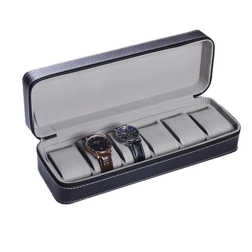 กล่องใส่นาฬิกา 6 บิตซิปกล่องใส่นาฬิกา PU Zipper Bag Watch Box, 6 Bit