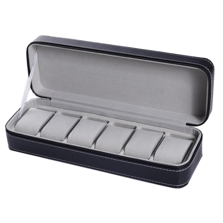กล่องใส่นาฬิกา 6 บิตซิปกล่องใส่นาฬิกา PU Zipper Bag Watch Box, 6 Bit