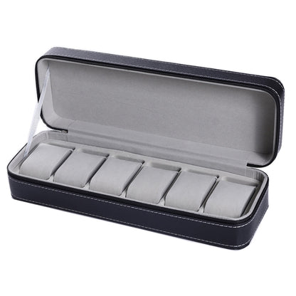 กล่องใส่นาฬิกา 6 บิตซิปกล่องใส่นาฬิกา PU Zipper Bag Watch Box, 6 Bit