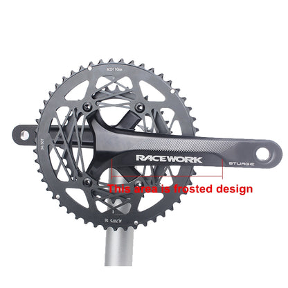 RACEWORK RKRFA จักรยานเสือหมอบอะลูมิเนียมอัลลอย 22 สปีด Crankset, Spec:, 50-34T without BB, 53-39T without BB, 50-34T with BB, 53-39T with BB