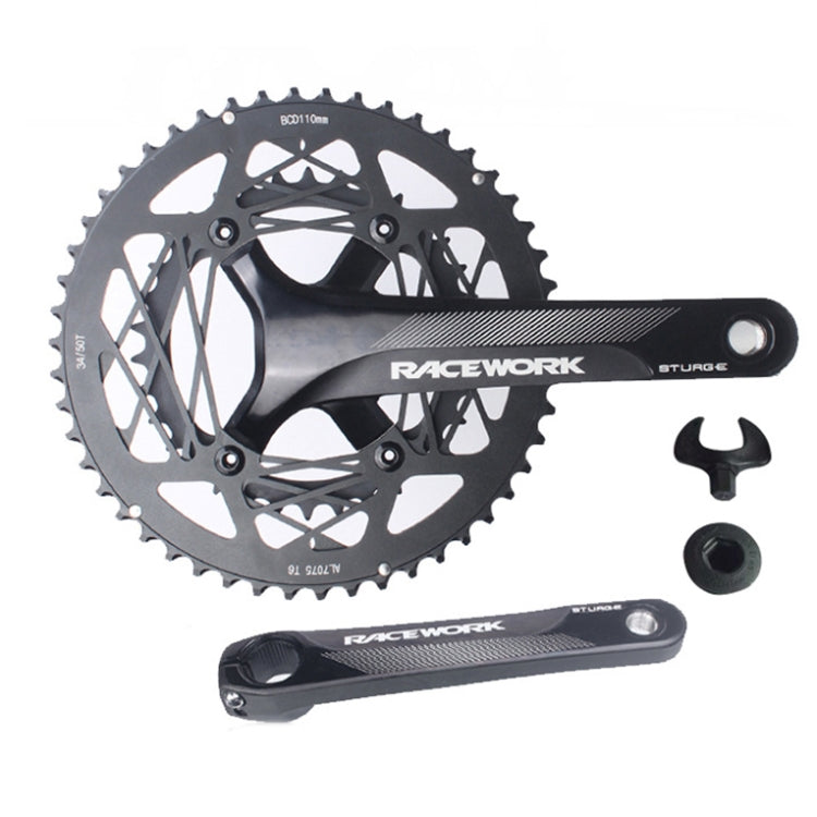RACEWORK RKRFA จักรยานเสือหมอบอะลูมิเนียมอัลลอย 22 สปีด Crankset, Spec:, 50-34T without BB, 53-39T without BB, 50-34T with BB, 53-39T with BB