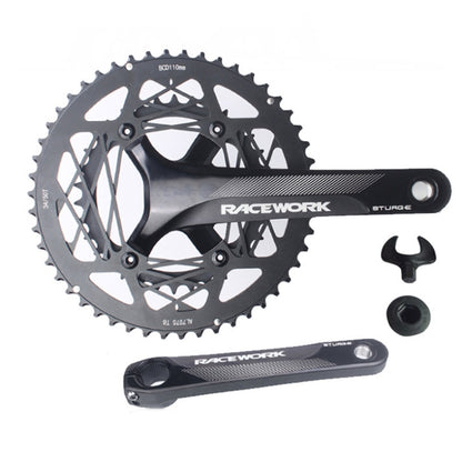RACEWORK RKRFA จักรยานเสือหมอบอะลูมิเนียมอัลลอย 22 สปีด Crankset, Spec:, 50-34T without BB, 53-39T without BB, 50-34T with BB, 53-39T with BB