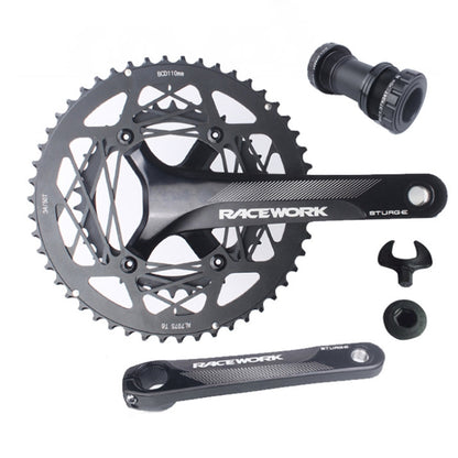 RACEWORK RKRFA จักรยานเสือหมอบอะลูมิเนียมอัลลอย 22 สปีด Crankset, Spec:, 50-34T without BB, 53-39T without BB, 50-34T with BB, 53-39T with BB