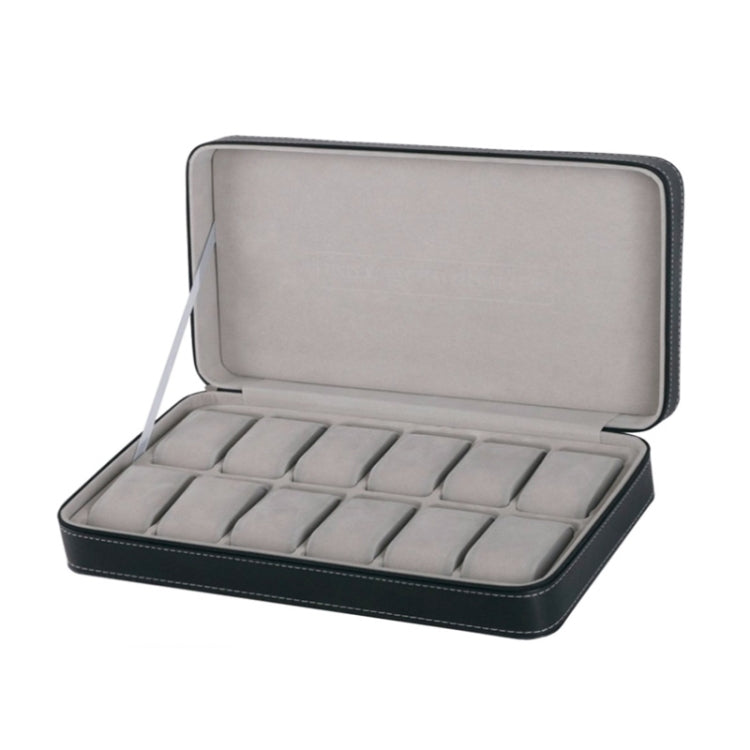 กล่องใส่นาฬิกา 12 บิตซิปกล่องเก็บของกล่องใส่นาฬิกา PU Zipper Bag, 12 Bit