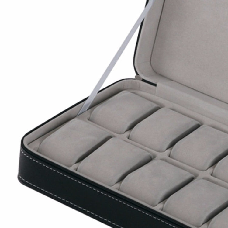 กล่องใส่นาฬิกา 12 บิตซิปกล่องเก็บของกล่องใส่นาฬิกา PU Zipper Bag, 12 Bit
