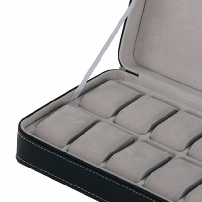 กล่องใส่นาฬิกา 12 บิตซิปกล่องเก็บของกล่องใส่นาฬิกา PU Zipper Bag, 12 Bit