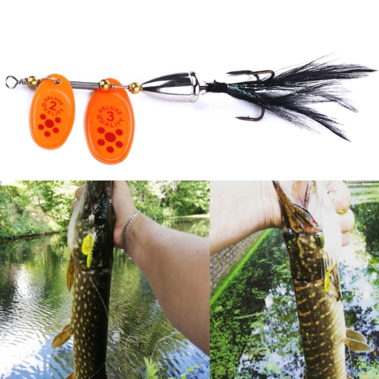 4 PCS HENGJIA SP304 6.5cm 13g Feather Hook เหยื่อล่อถนนเลื่อมหมุน, SP304 Orange Red, SP304 Black, SP304 Yellow